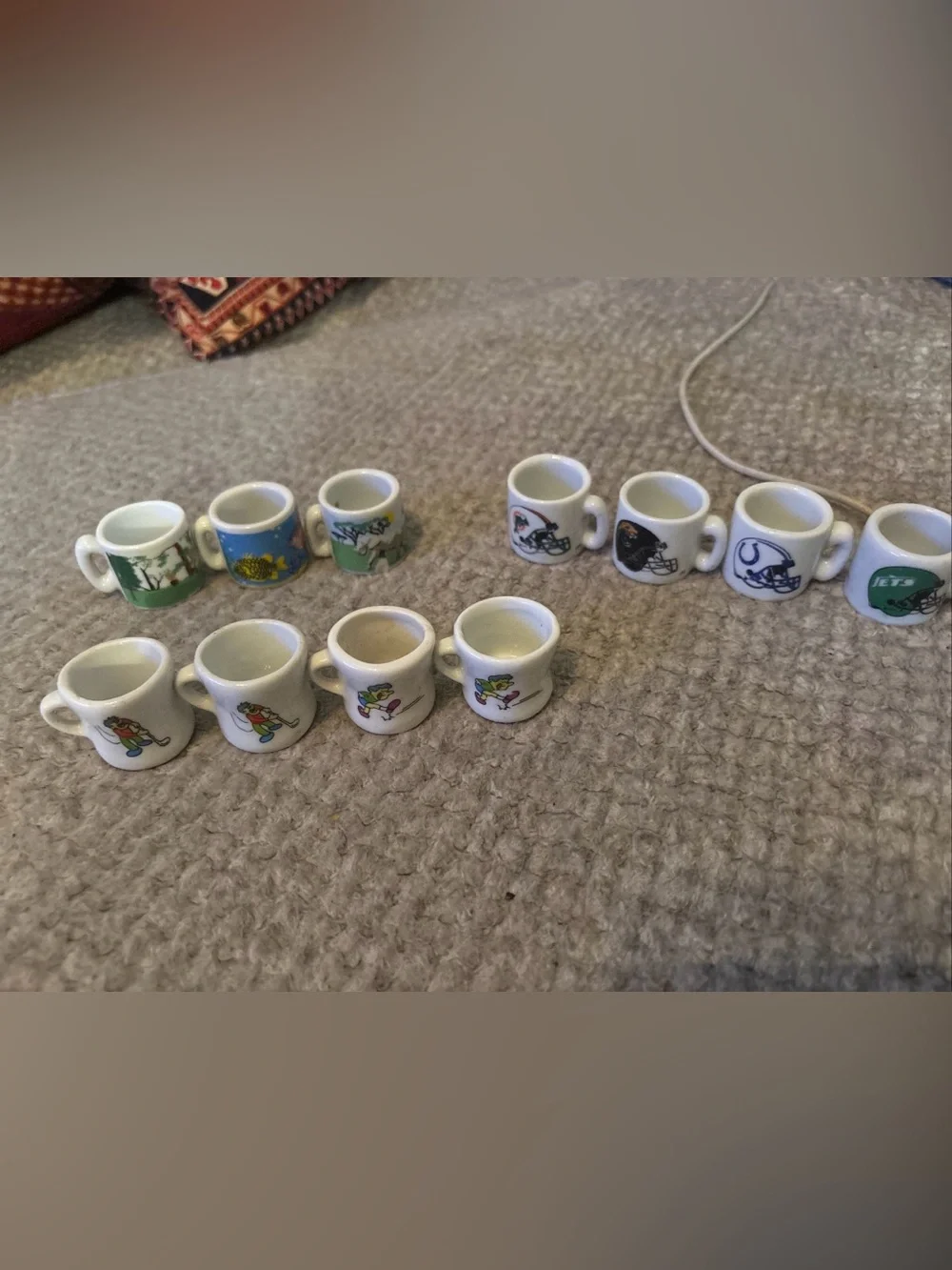 Vintage Mini Ceramic Mug Lot 11 NFL Football Golf Animal Miniature Cups